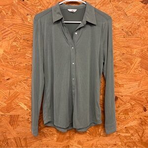 Lucky Brand Casual Dark Sage Button-Down Shirt - Size S